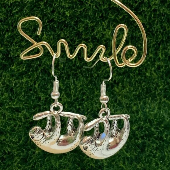 Sloth Earring, Sloth Jewelry, Silly Animal Earring, Gift Idea, Cute Earrings - Picture 5 of 6